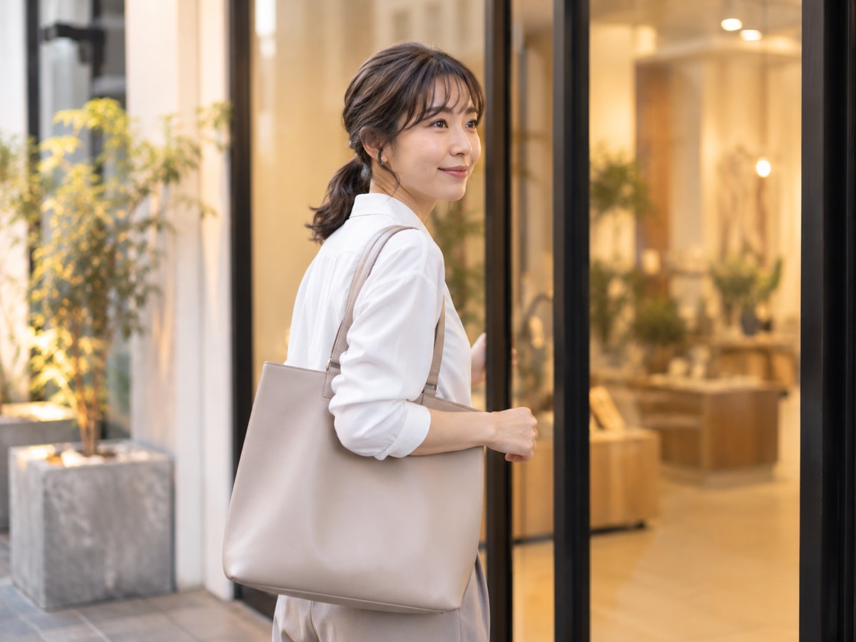 仕事帰りに気軽にスタジオへ立ち寄る女性
